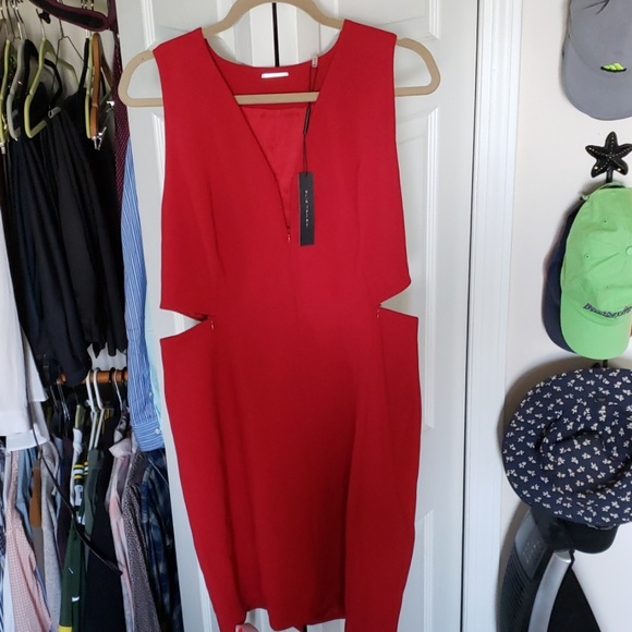 Elie Tahari red dress size 12 zipper detail NWT - Picture 4 of 8